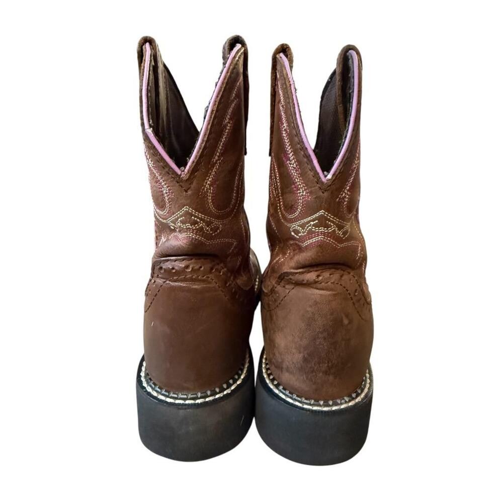 Justin Gypsy Chunky Cowboy Boot Brown Leather Women size 6.5 - Picture 4 of 6